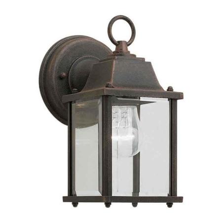 FORTE One Light Painted Rust Clear Beveled Panels Glass Wall Lantern 1705-01-28